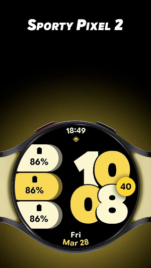 Sporty Pixel 2 - Watch face Screenshot 0