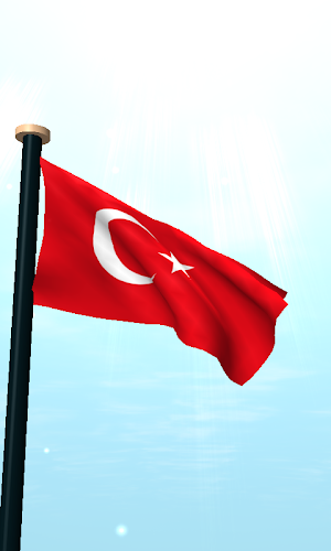 Turkey Flag 3D Free Wallpaper Screenshot 1