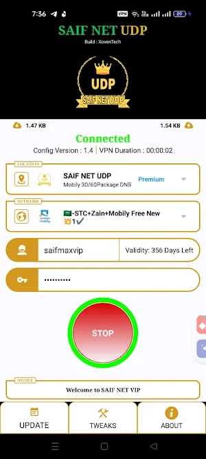 SAIF NET UDP Screenshot 3
