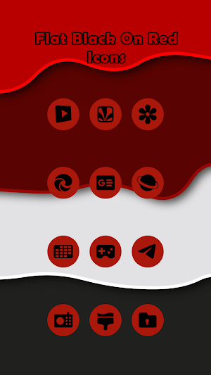 Black On Red Flat Icons Screenshot 2