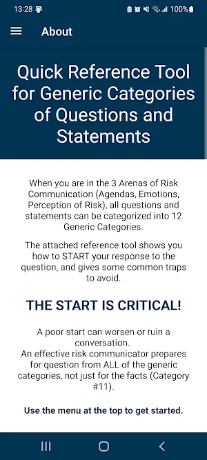 Risk Comm 12 Categories Screenshot 3