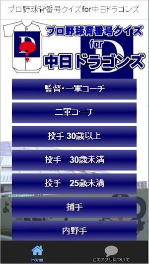 プロ野球背番号クイズfor中日ドラゴンズ Screenshot 0