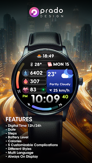 PRADO 70 Digital Watch Face Screenshot 1