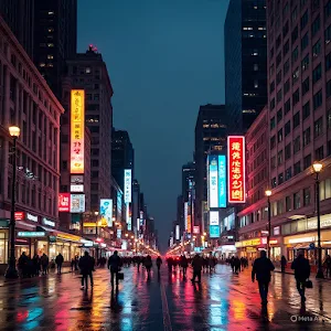 Downtown at Night Wallpapers Screenshot 1