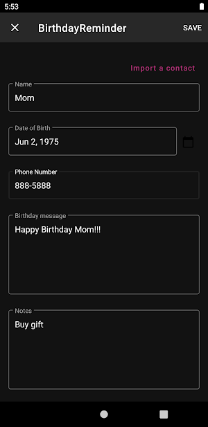 BirthdayReminder(Simple, Strai Screenshot 2