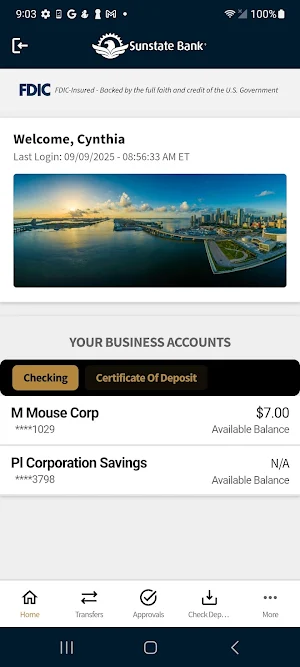 Sunstate Bank Business Mobile Screenshot 1
