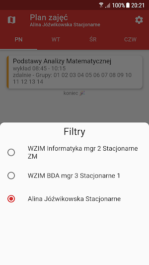 WZIM Schedule Screenshot 2
