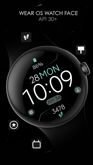 Digital Black v4 watch face Screenshot 1