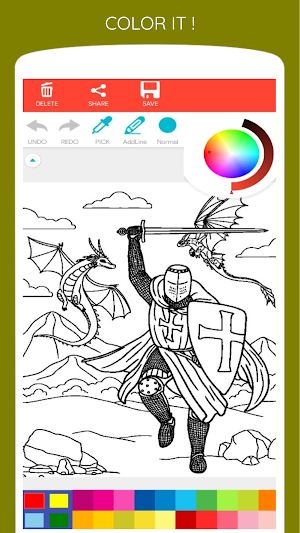 Brave Knight Coloring Book Screenshot 3