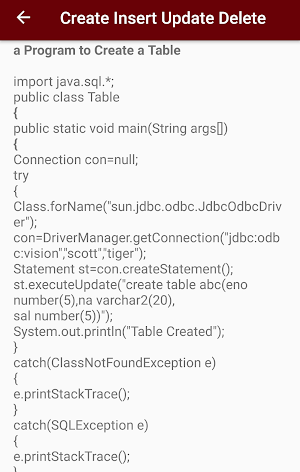 JDBC Java Tutorial Screenshot 1