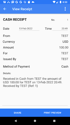 Cash Receipt Plus Screenshot 2