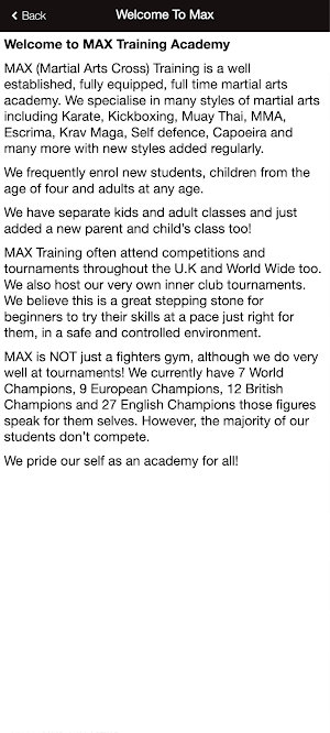 Max Training Academy Screenshot 2