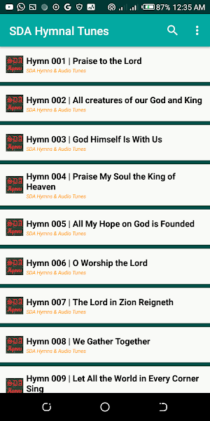 SDA Audio Hymnal Offline Screenshot 1