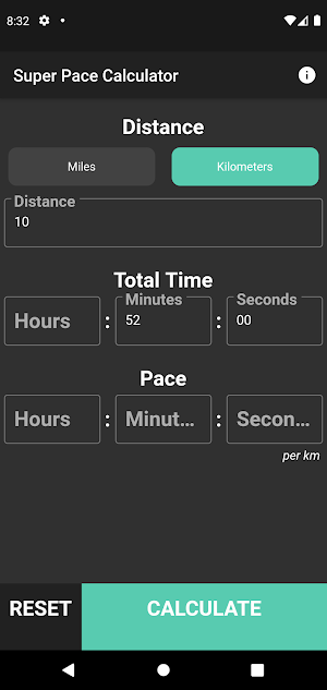 Super Pace Calculator! Screenshot 1