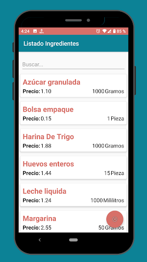 Calculo Receta Screenshot 2