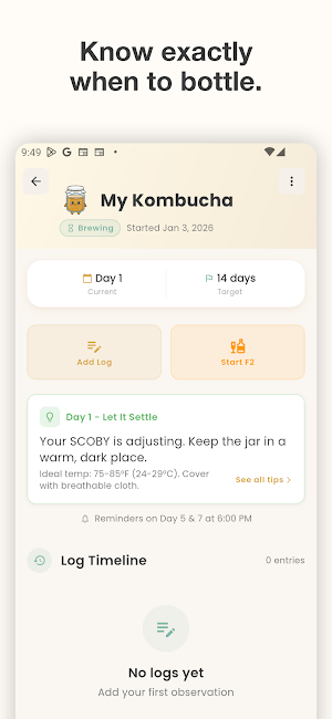 Kombucha Brew Tracker Screenshot 1