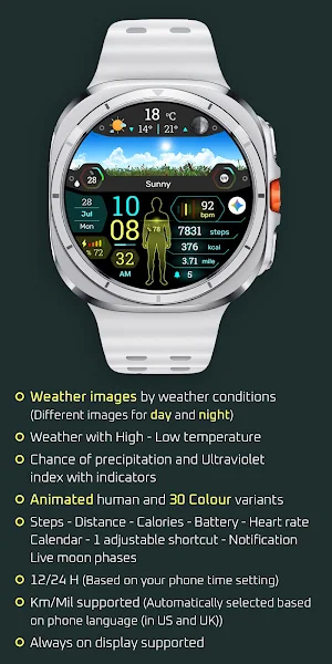 BioSky-X - Watch Face Screenshot 3