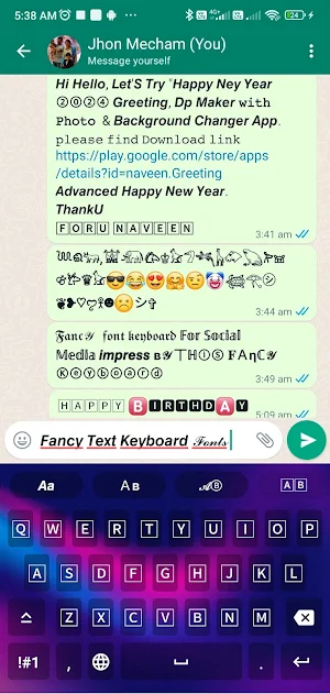 Fancy Text Keyboard Style Font Screenshot 1