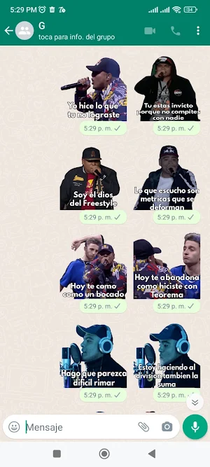 RB Batalla de Gallos Stickers Screenshot 0