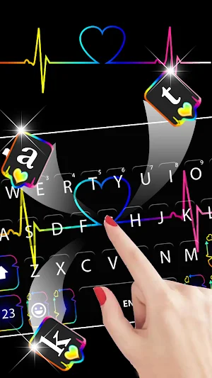 Neon Heartbeat Keyboard Background Screenshot 2