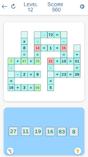 Math Cross Number Puzzle Game Screenshot 2