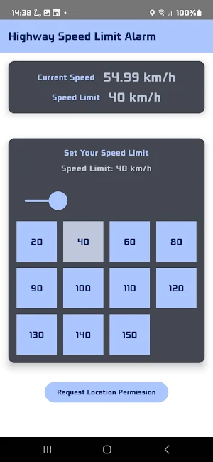 Highway Speed Limit Alarm Screenshot 1