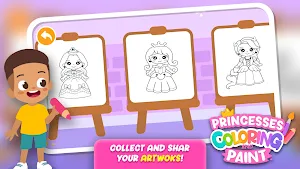 Princesses Coloring Paint Game Screenshot 3