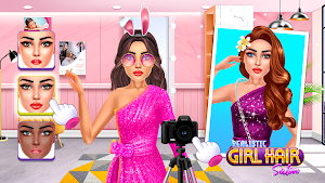 Realistic Girl Hair Salon Screenshot 3
