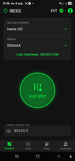 Inexis Sõidupäevik Screenshot 2