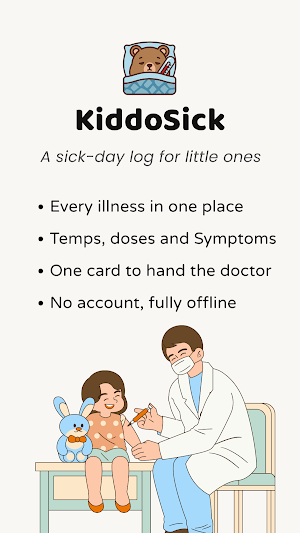 KiddoSick: Fever Log for Kids Screenshot 0