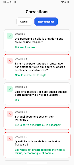 Civic Exam 2026: QCM France Screenshot 3
