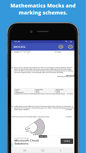 Mathematics; mocks papers. Screenshot 2