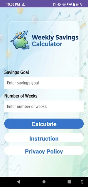 Weekly Savings Calculator Screenshot 2