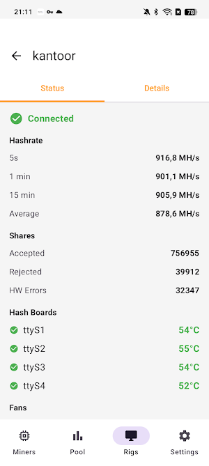 Yatespool Mining Monitor Screenshot 3