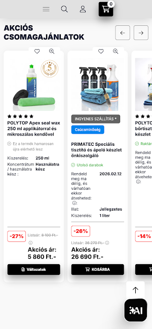 PRIMATEC webshop Screenshot 0