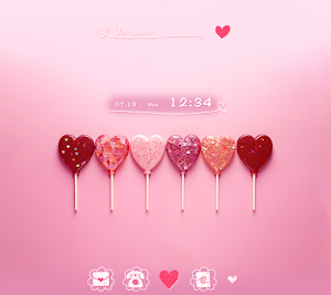 Heart Lollipops Theme +HOME Screenshot 0