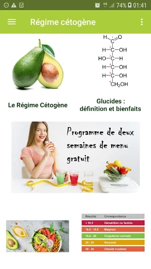 Régime Cétogène menu, maigrir et perdre du poids Screenshot 0