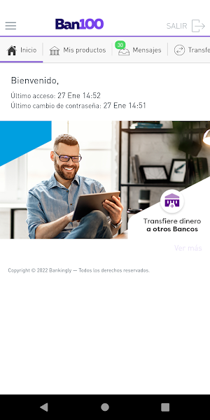 Ban100 APP Móvil Screenshot 0