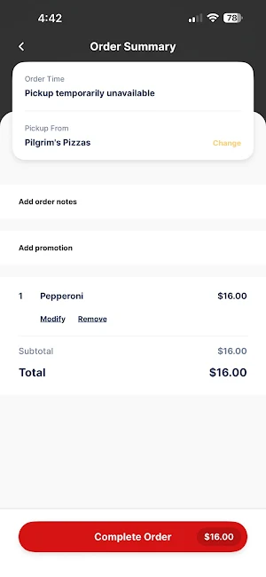 Pilgrim's Pizzas Screenshot 2