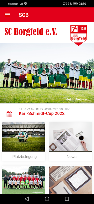 SC Borgfeld App Screenshot 1