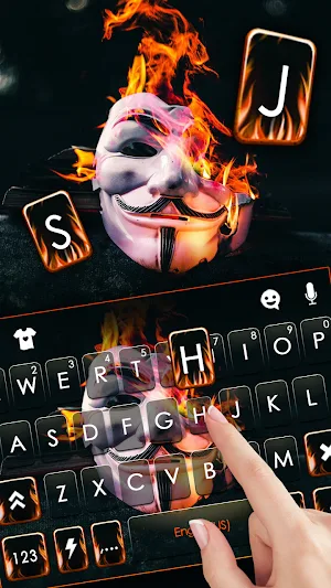 Burning Anonymous Keyboard Background Screenshot 1