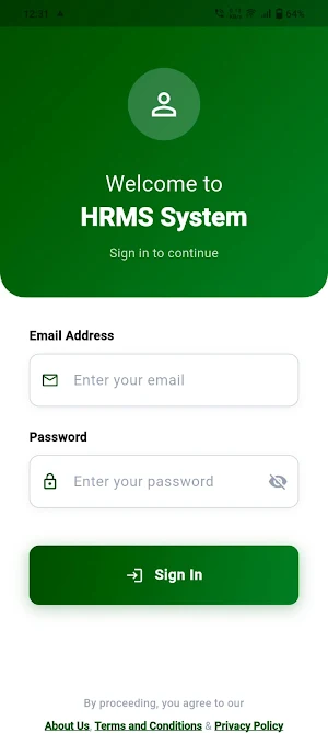 HRMS Attendance System Screenshot 0