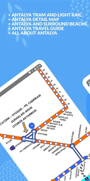 Antalya Airport Tram and Rail Map offline Screenshot 1