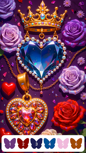 Rose Butterfly Color by Number Screenshot 1