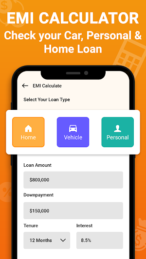 Loangrow - EMI Calculator Screenshot 1
