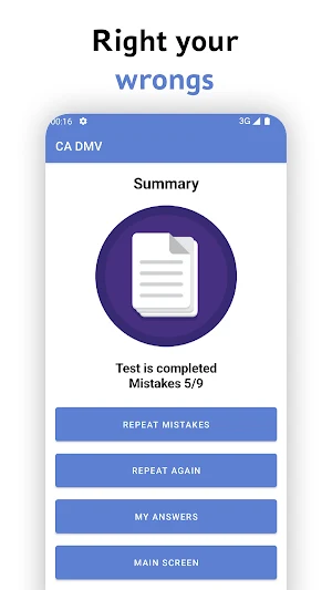 California DMV practice test Screenshot 3