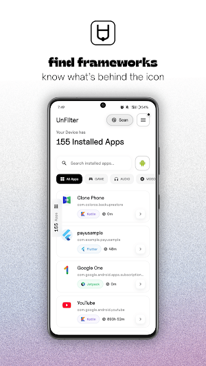 Unfilter: Framework Detector Screenshot 1