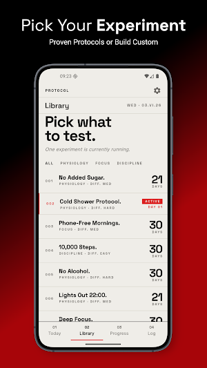 Protocol: Self-Experiment Lab Screenshot 1