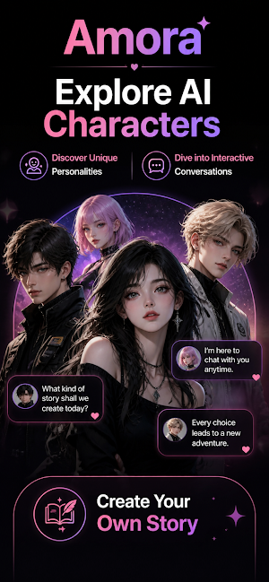 AmoraAI : Chat with Characters Screenshot 0