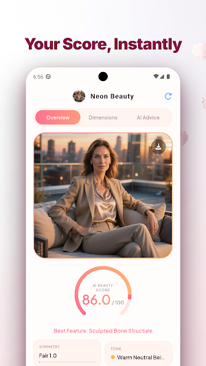 Neon Beauty: AI Beauty Score Screenshot 3